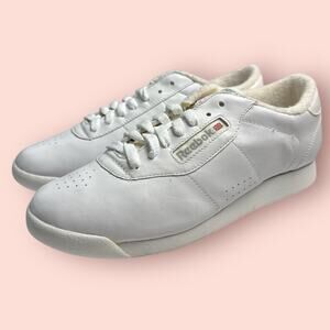 Vintage Reebok Womens Classic Princess 2-1475 White Casual Shoes Sneakers Size 8